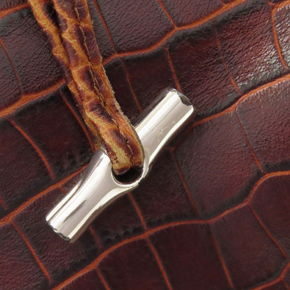 Longchamp Le Roseau embossed Handbag Leather Ladies [Used]