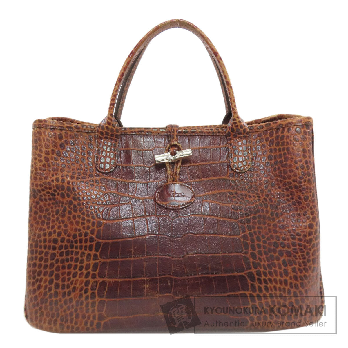 Longchamp Le Roseau embossed Handbag Leather Ladies [Used]