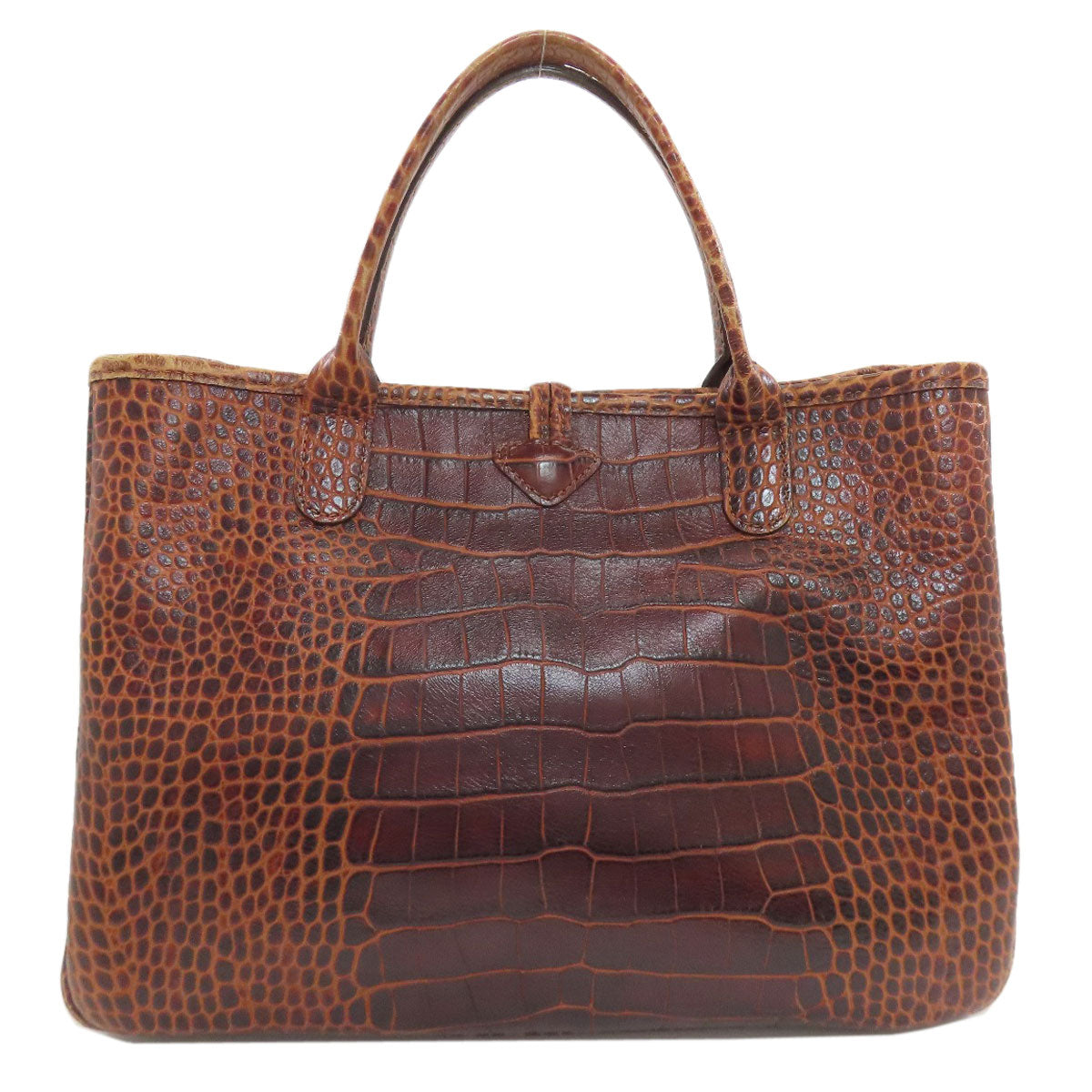 Longchamp Le Roseau embossed Handbag Leather Ladies [Used]