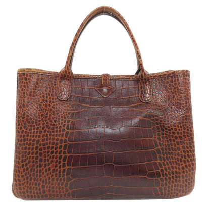 Longchamp Le Roseau embossed Handbag Leather Ladies [Used]
