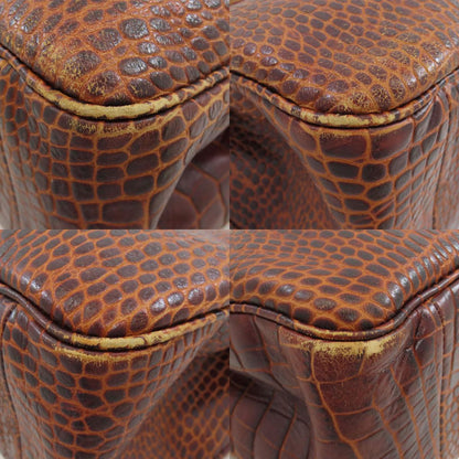 Longchamp Le Roseau embossed Handbag Leather Ladies [Used]