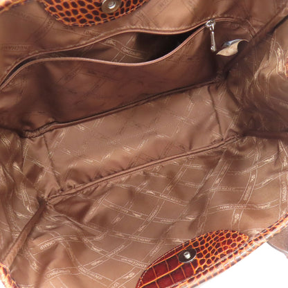Longchamp Le Roseau embossed Handbag Leather Ladies [Used]