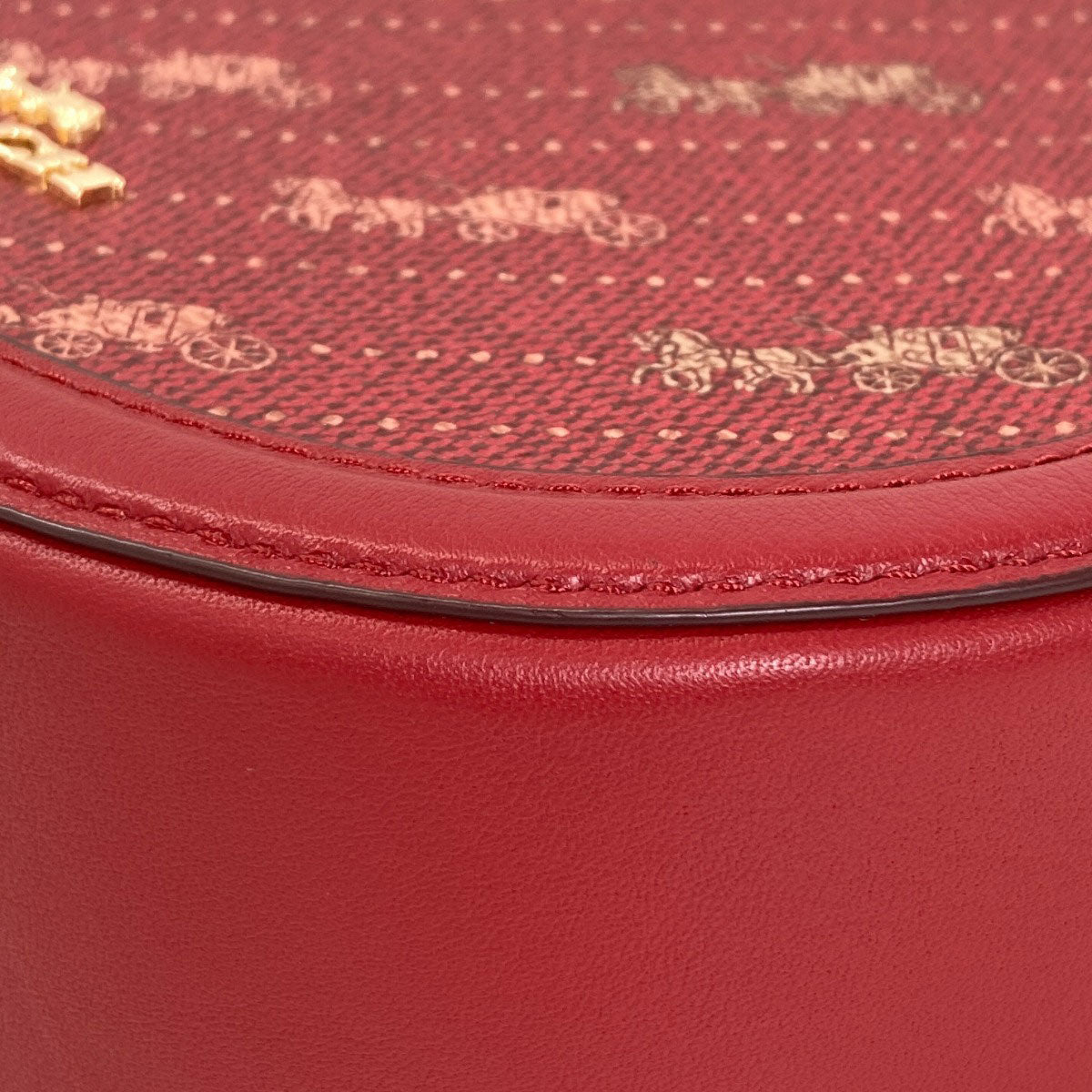 COACH C4057 Camera bag with hole and carriage dot print Shoulder Bag PVC LeatherLadies [Used]