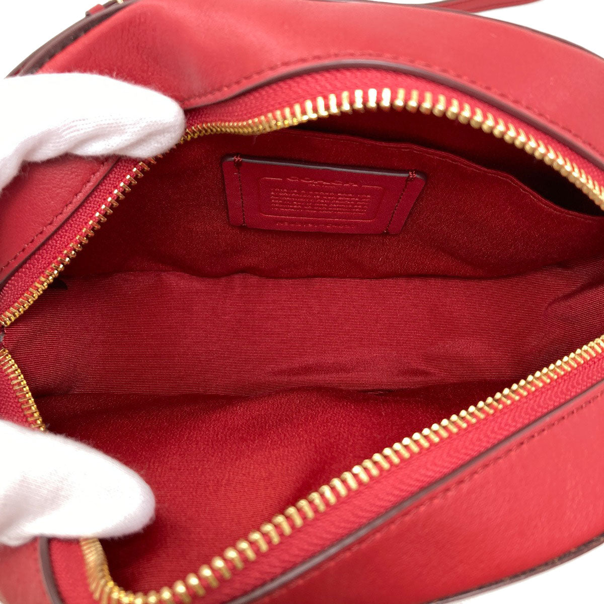COACH C4057 Camera bag with hole and carriage dot print Shoulder Bag PVC LeatherLadies [Used]