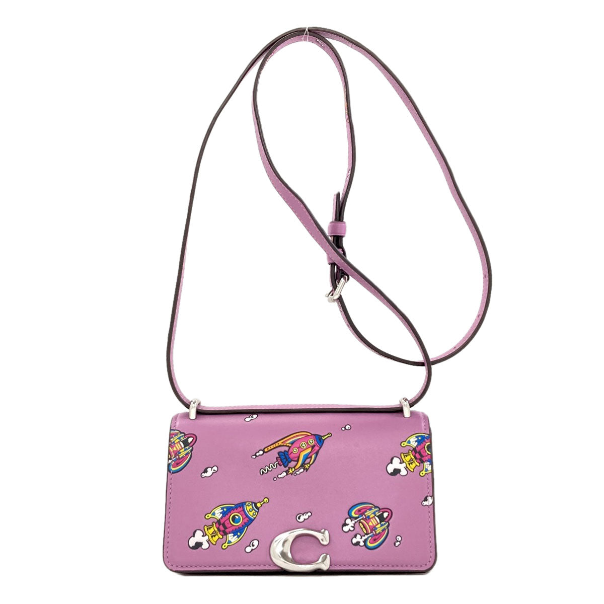 COACH CO102 Bandit Crossbody Rocket Print Shoulder Bag Leather Ladies [Used]