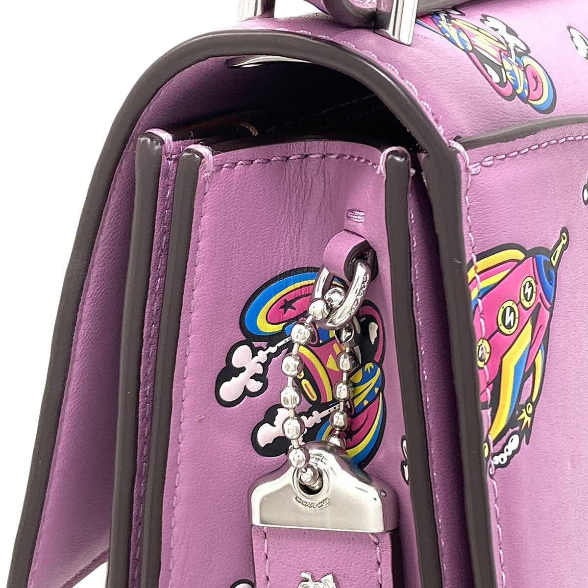 COACH CO102 Bandit Crossbody Rocket Print Shoulder Bag Leather Ladies [Used]