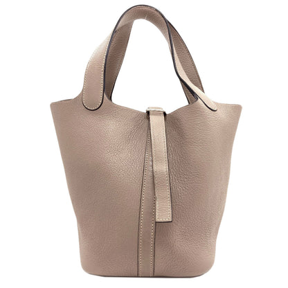 HERMES PicotinPM Turtledove Grey SilverHardware Handbag Chevre Ladies [Used]
