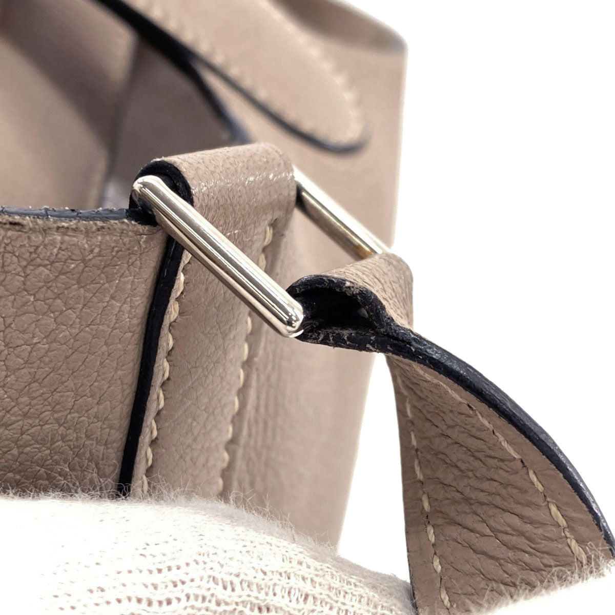 HERMES PicotinPM Turtledove Grey SilverHardware Handbag Chevre Ladies [Used]