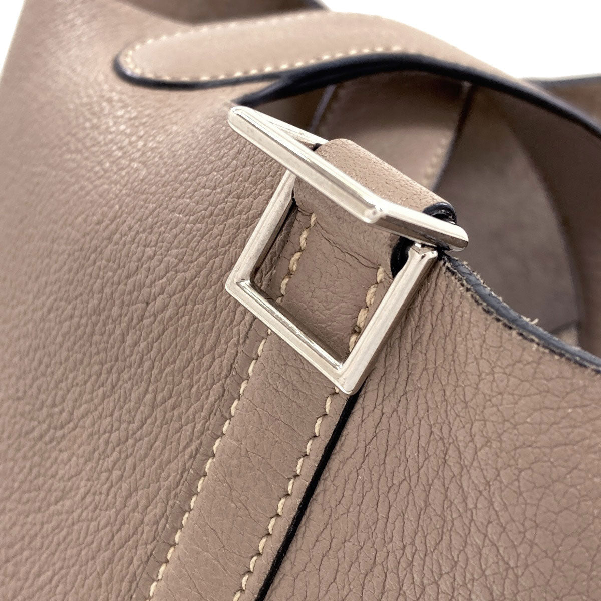 HERMES PicotinPM Turtledove Grey SilverHardware Handbag Chevre Ladies [Used]
