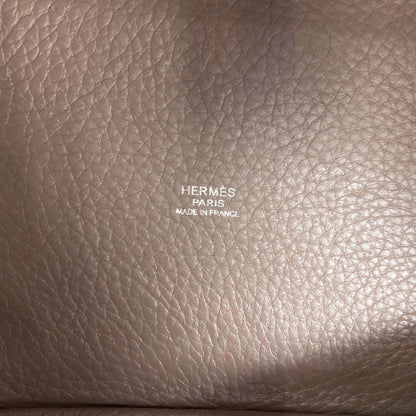 HERMES PicotinPM Turtledove Grey SilverHardware Handbag Chevre Ladies [Used]