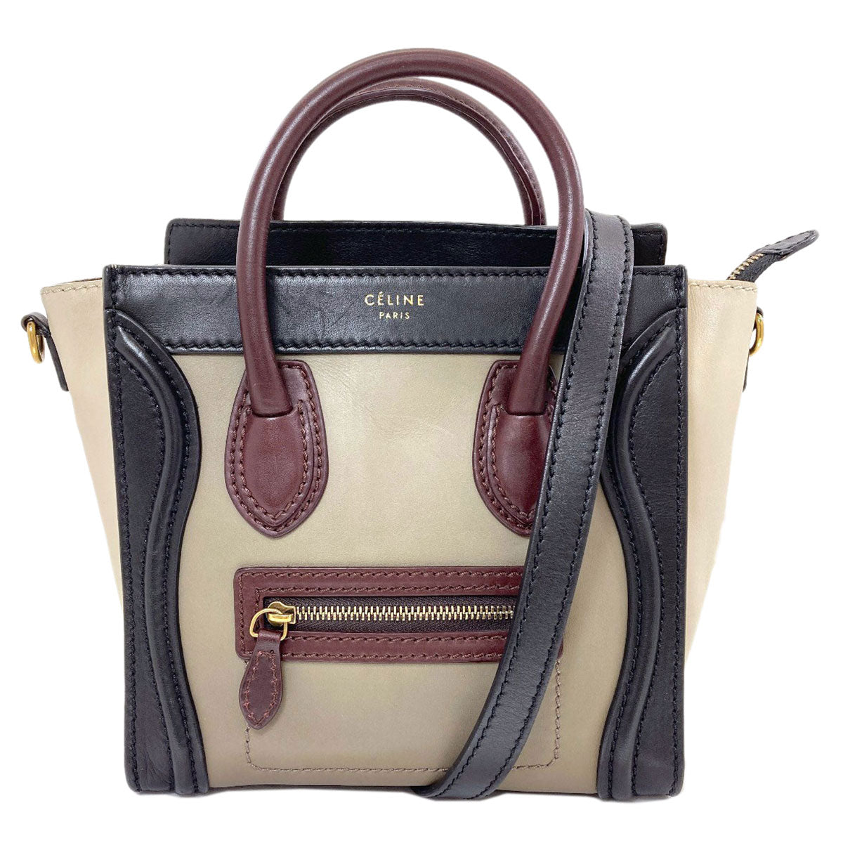 CELINE Luggage Nano 2WAY Handbag Calf Ladies [Used]