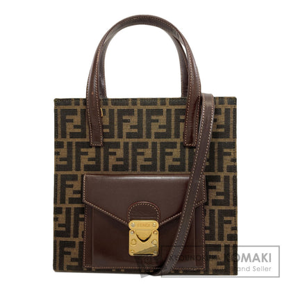 FENDI Zucca pattern 2WAY Handbag Canvas LeatherLadies [Used]