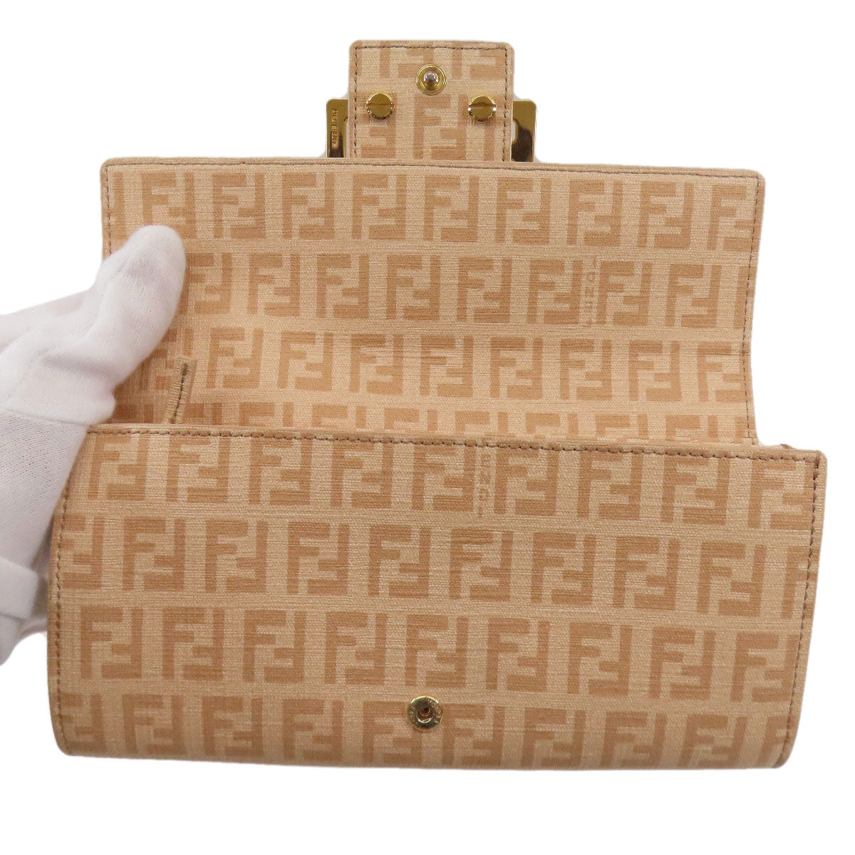 FENDI Zucchinopattern Long wallet (with coin pocket) PVC Ladies [Used]