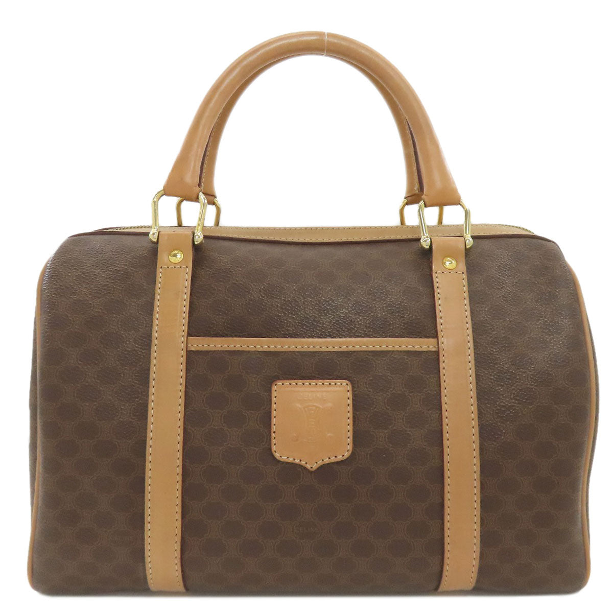 CELINE Mini Boston bag, Macadam pattern Handbag PVC LeatherLadies [Used]