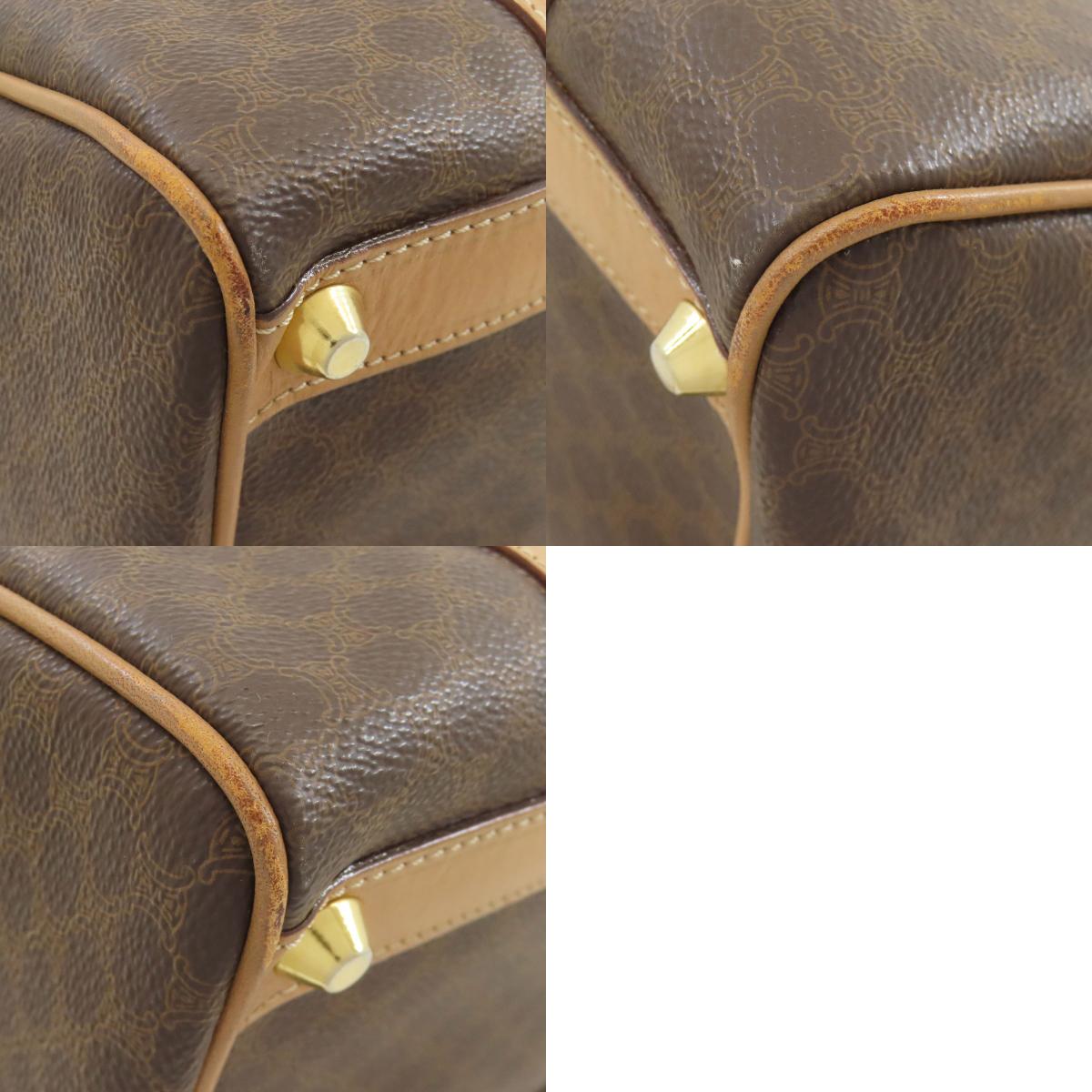 CELINE Mini Boston bag, Macadam pattern Handbag PVC LeatherLadies [Used]