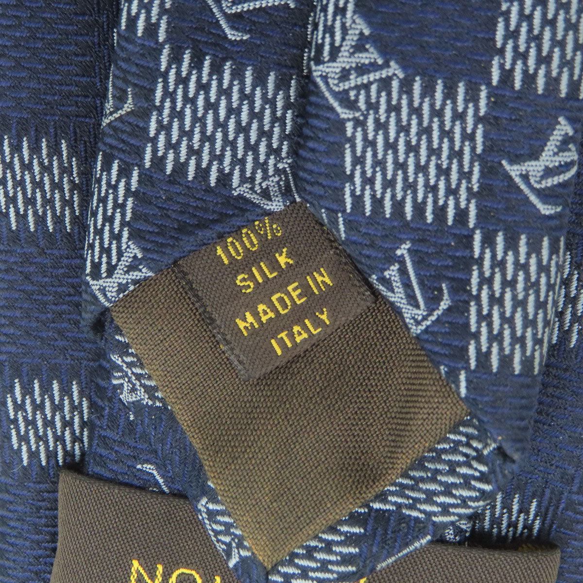 LOUIS VUITTON Damierpattern tie Silk mens [Used]