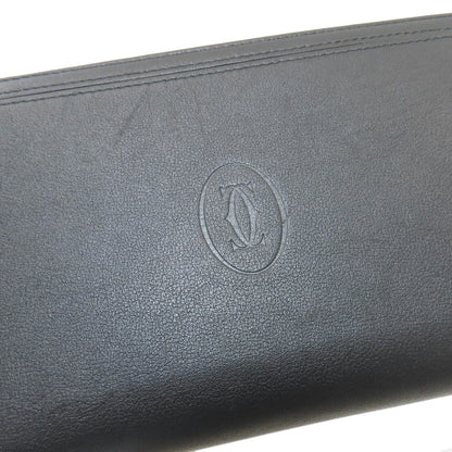 CARTIER Must de Cartier Long wallet (with coin pocket) Leather Ladies [Used]