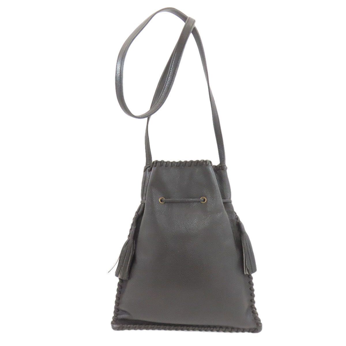 YVES SAINT LAURENT Braid Shoulder Bag Leather Ladies [Used]