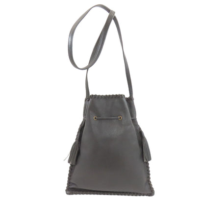 YVES SAINT LAURENT Braid Shoulder Bag Leather Ladies [Used]