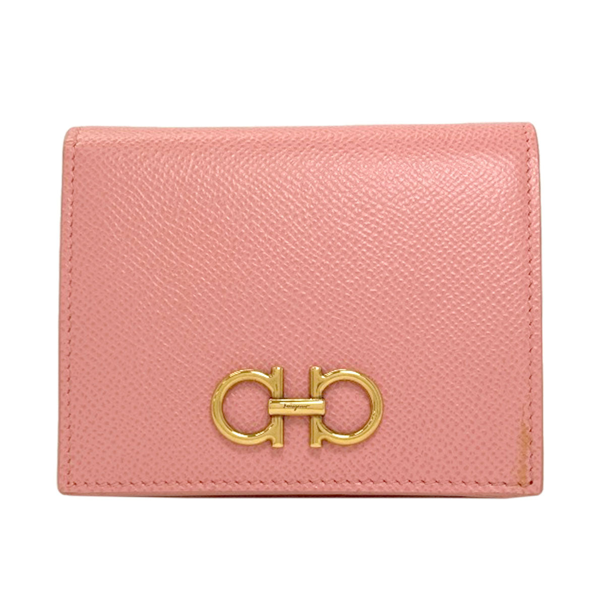 Salvatore Ferragamo GanciniHardware Bifold Wallet with Coin Pocket Leather Ladies [Used]