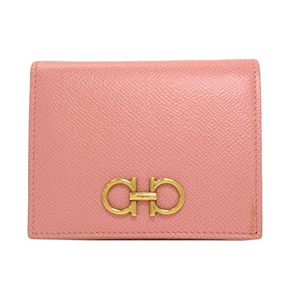 Salvatore Ferragamo GanciniHardware Bifold Wallet with Coin Pocket Leather Ladies [Used]