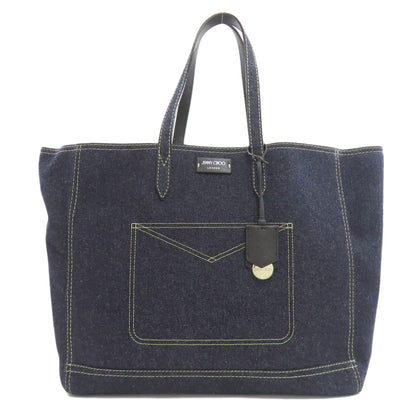 Jimmy Choo logo Tote Bag Denim Ladies [Used]