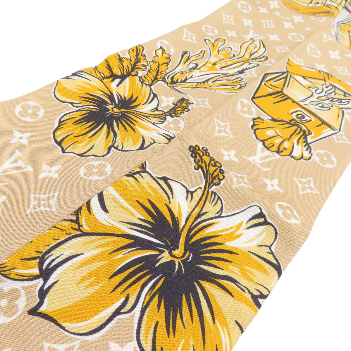 LOUIS VUITTON M77267 Bando Monogram Flower Motif Scarf Silk Ladies [Used]