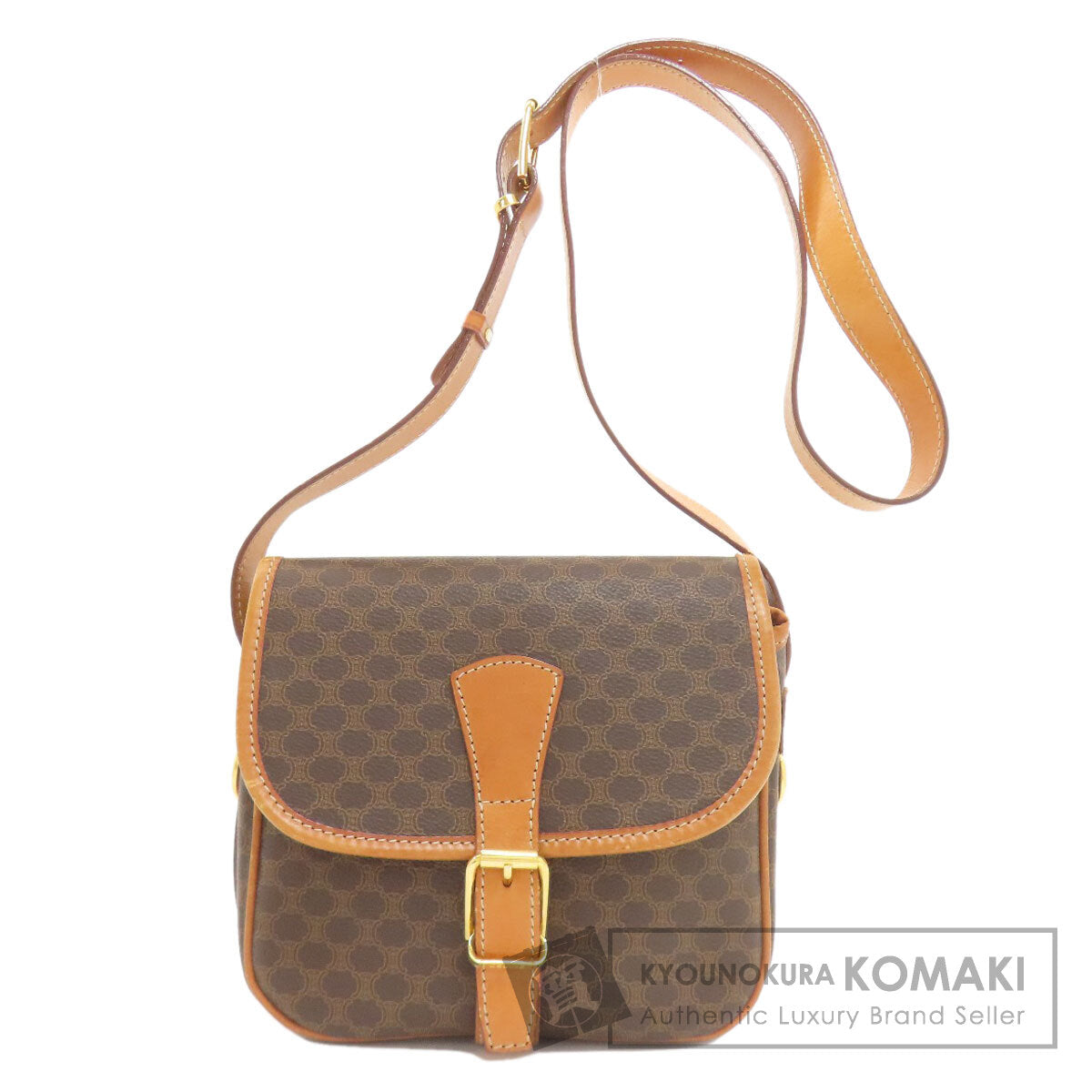 CELINE Macadam Shoulder Bag Leather Ladies [Used]