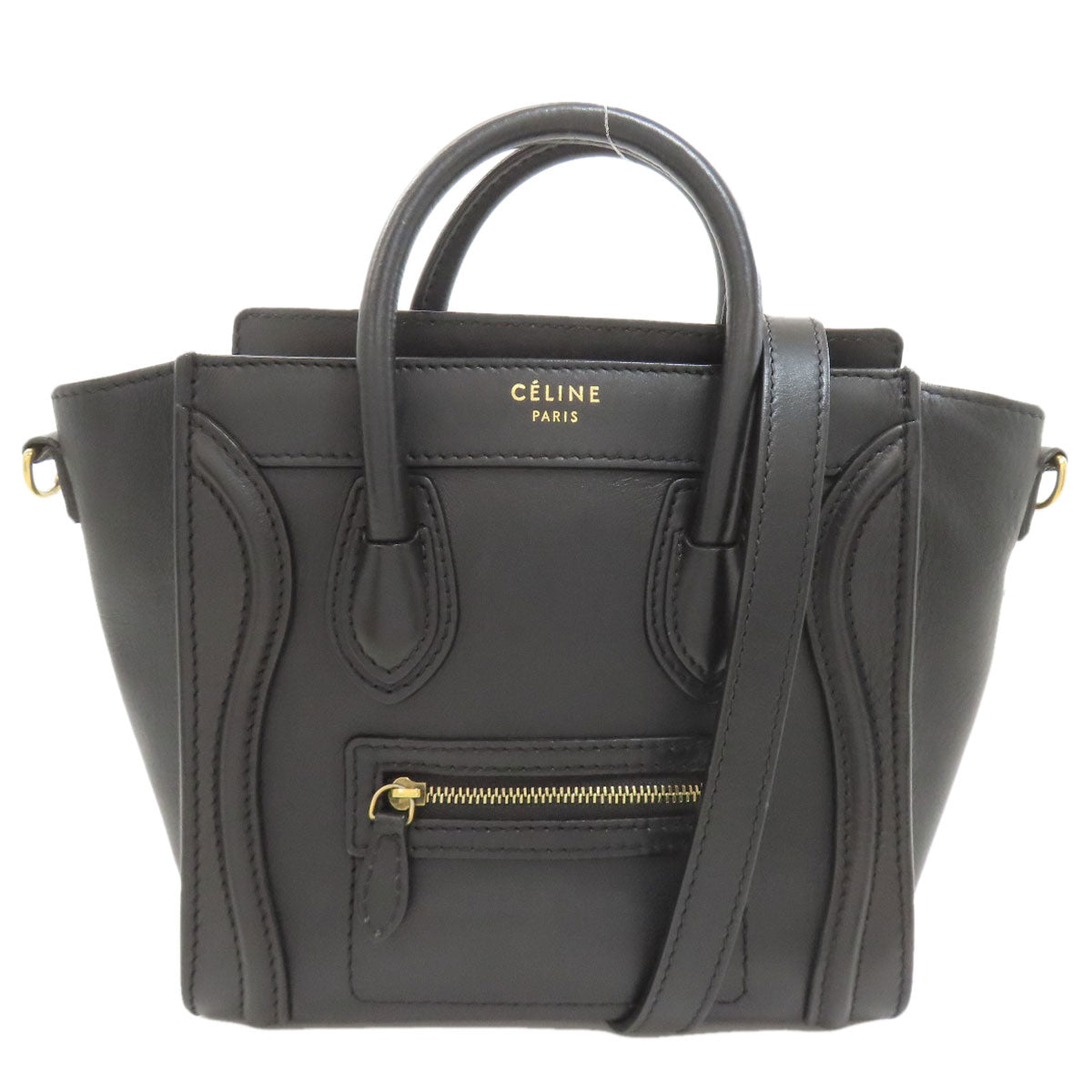 CELINE Luggage nano 2 WAY Handbag Calf Ladies [Used]