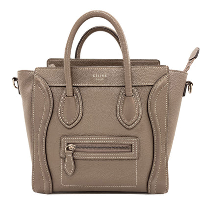 CELINE Luggage nano 2 WAY Handbag Calf Ladies [Used]
