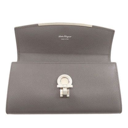 Salvatore Ferragamo Gancini Long wallet (with coin pocket) Leather Ladies [Used]