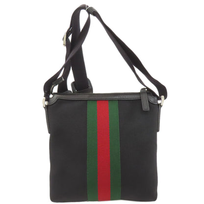 GUCCI 631195 Outlet Long Shoulder Sherry Line Shoulder Bag Canvas LeatherLadies [Used]