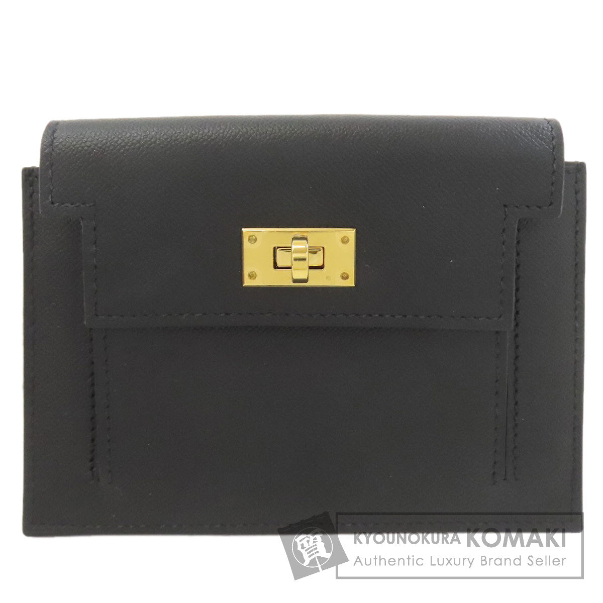 HERMES Kelly Pocket Compact Gold Hardware coin purse Epsom Ladies [Used]