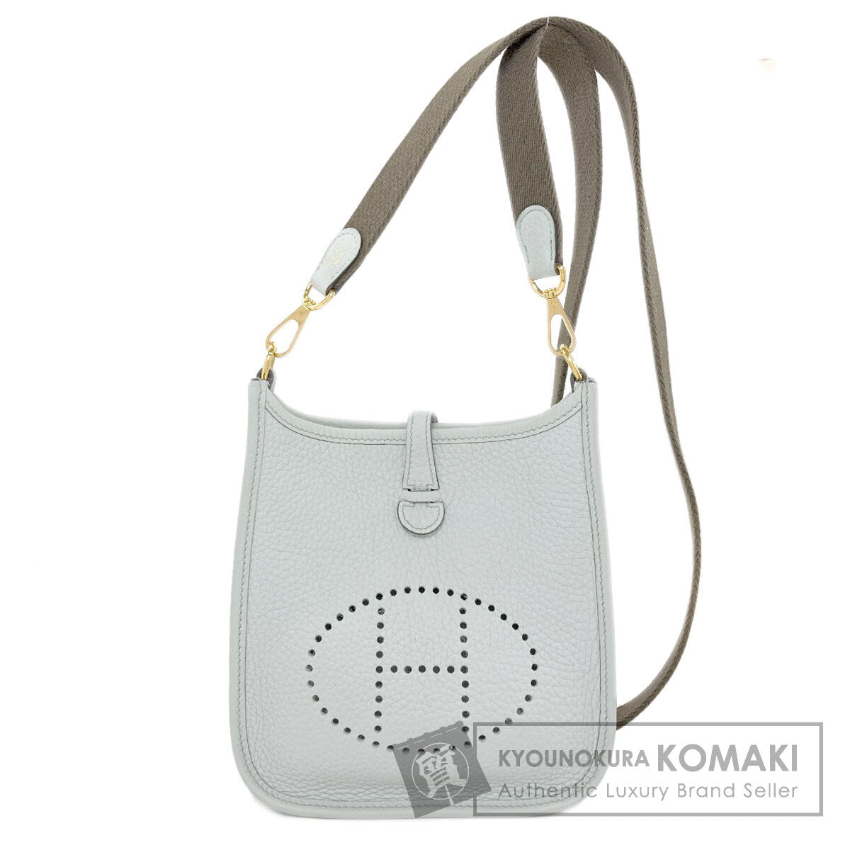 HERMES Evelyne TPM Blue Pale GoldHardware Shoulder Bag Taurillon Clemence Ladies [Used]