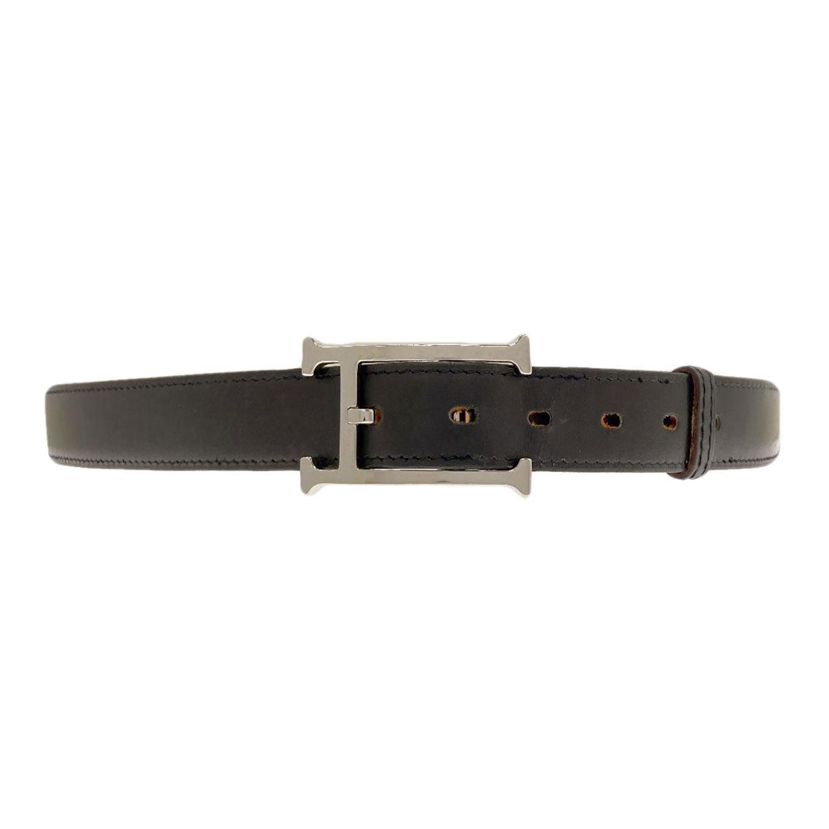 HERMES H-belt SilverHardware belt Box calf mens [Used]