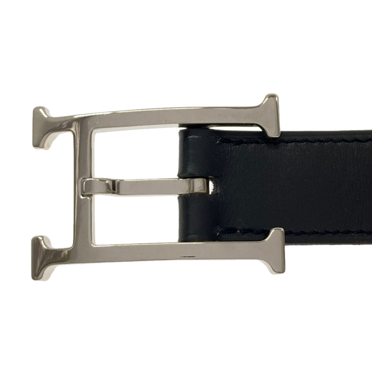 HERMES H-belt SilverHardware belt Box calf mens [Used]