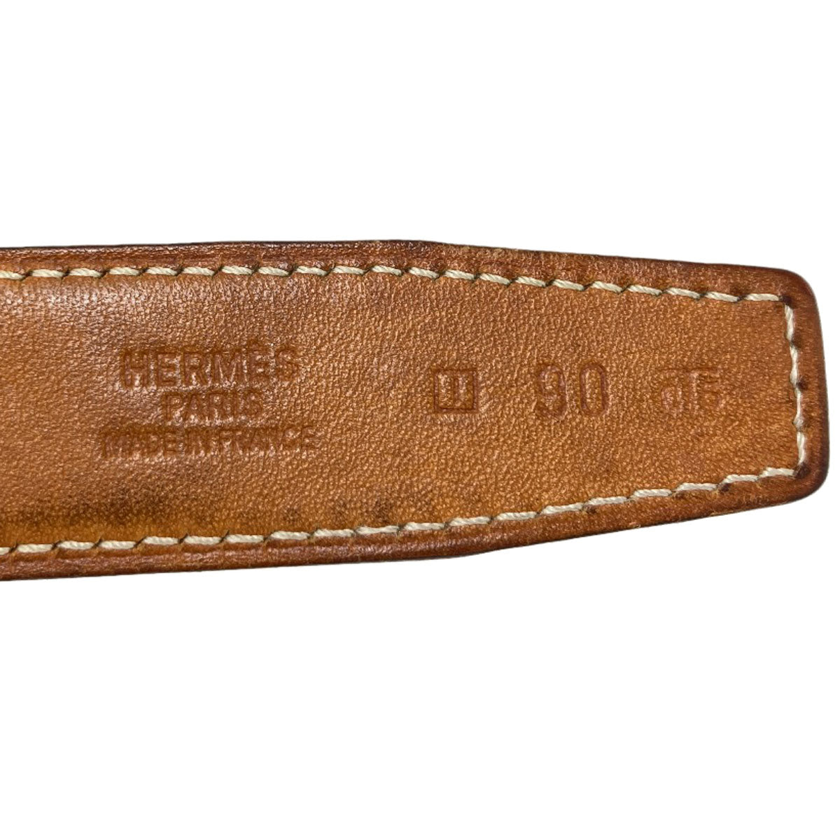 HERMES H-belt SilverHardware belt Box calf mens [Used]
