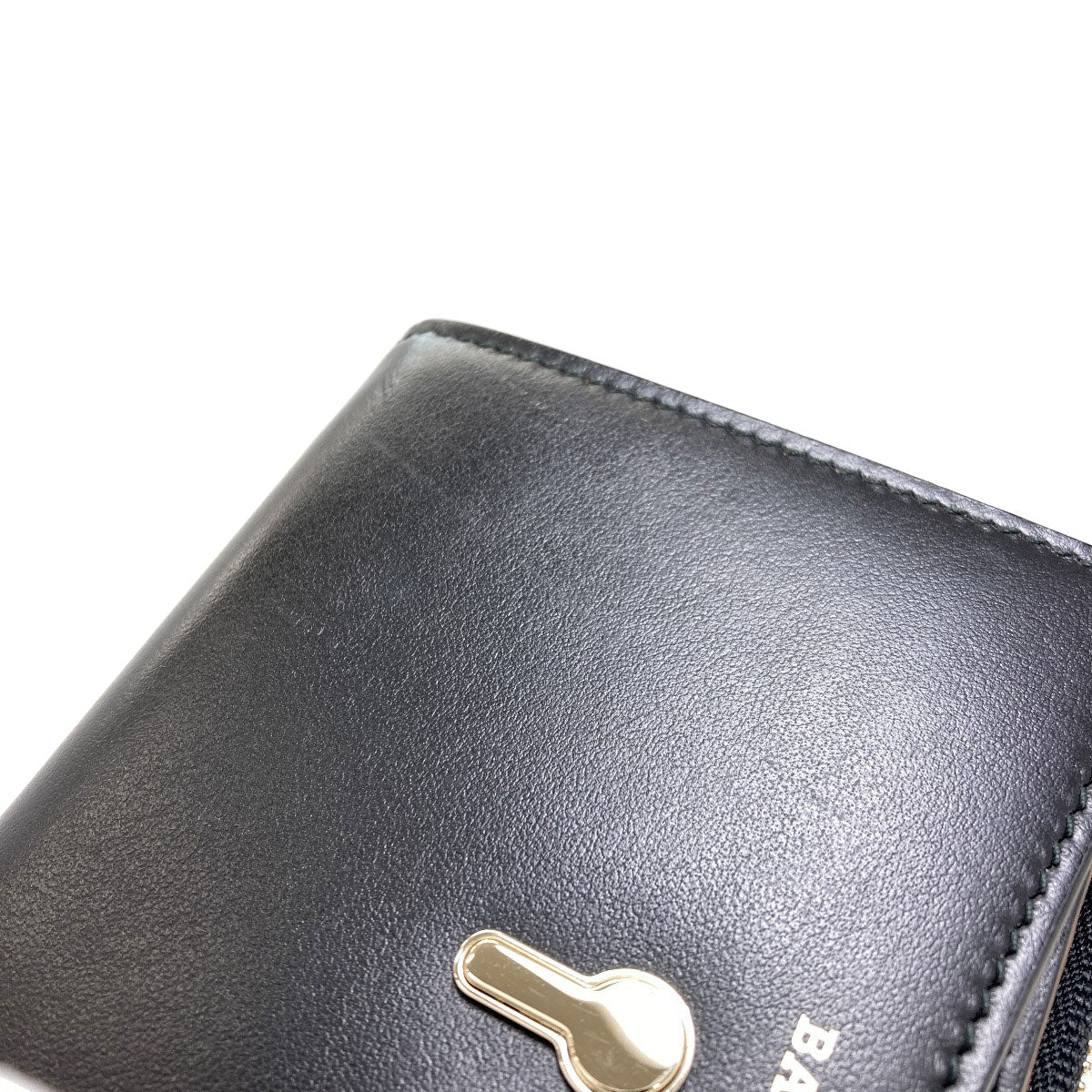 BALLY logo Bifold Wallet with Coin Pocket Leather Ladies [Used]