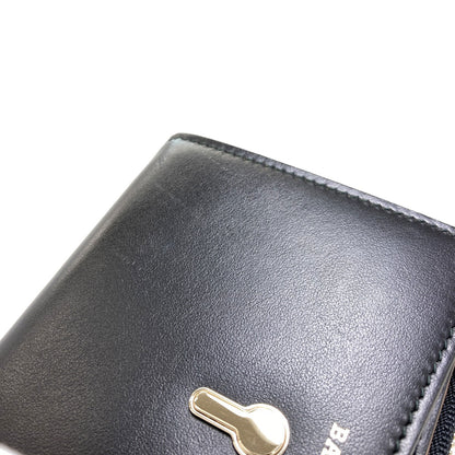 BALLY logo Bifold Wallet with Coin Pocket Leather Ladies [Used]