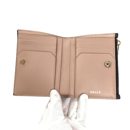 BALLY logo Bifold Wallet with Coin Pocket Leather Ladies [Used]