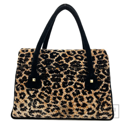 FEILER Leopard pattern Tote Bag pile Ladies [Used]