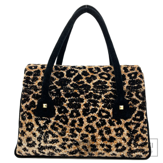 FEILER Leopard pattern Tote Bag pile Ladies [Used]