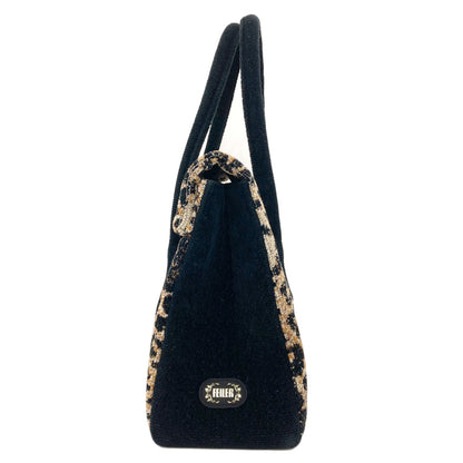 FEILER Leopard pattern Tote Bag pile Ladies [Used]