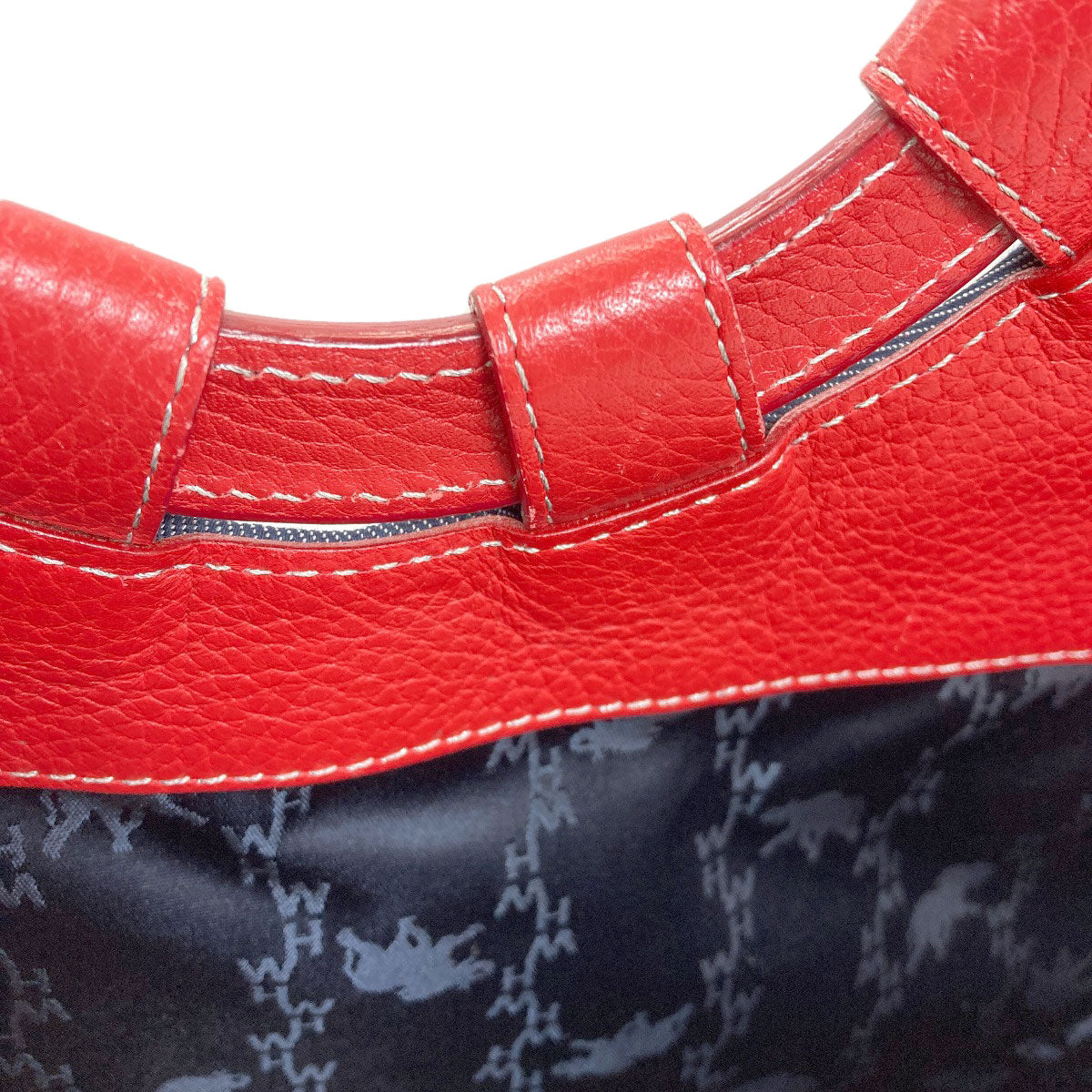 HUNTING WORLD logo Handbag Denim Ladies [Used]