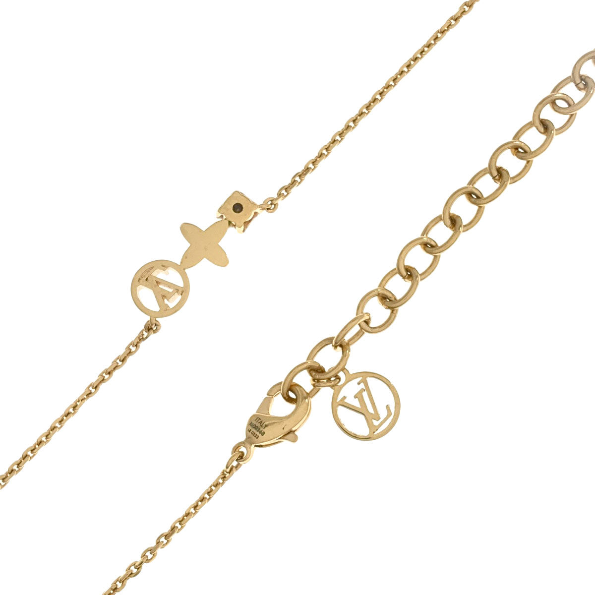 LOUIS VUITTON M00368 Petit Louis Necklace Metal Ladies [Used]