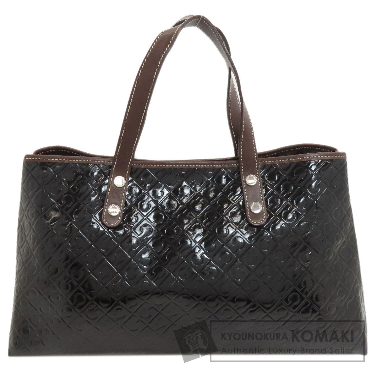 GHERARDINI Logo motif Tote Bag Enamel Ladies [Used]