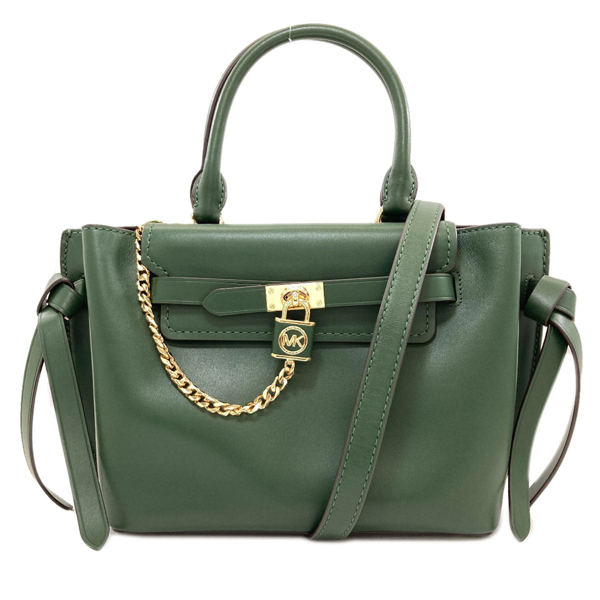 Michael Kors Belted Satchel Padlock 2WAY Handbag Leather Ladies [Used]