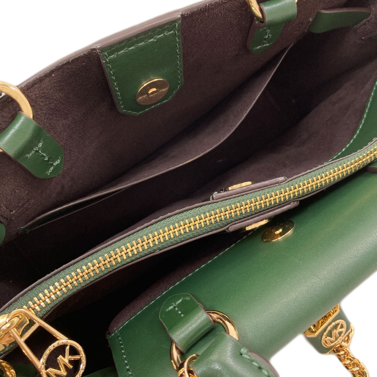 Michael Kors Belted Satchel Padlock 2WAY Handbag Leather Ladies [Used]
