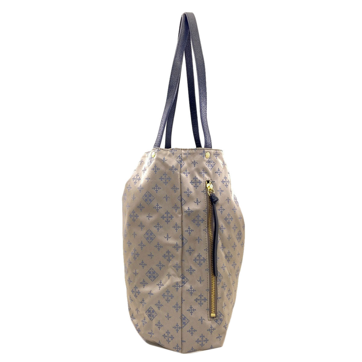 russet Reversible fleur-de-lis Tote Bag Nylon Ladies [Used]
