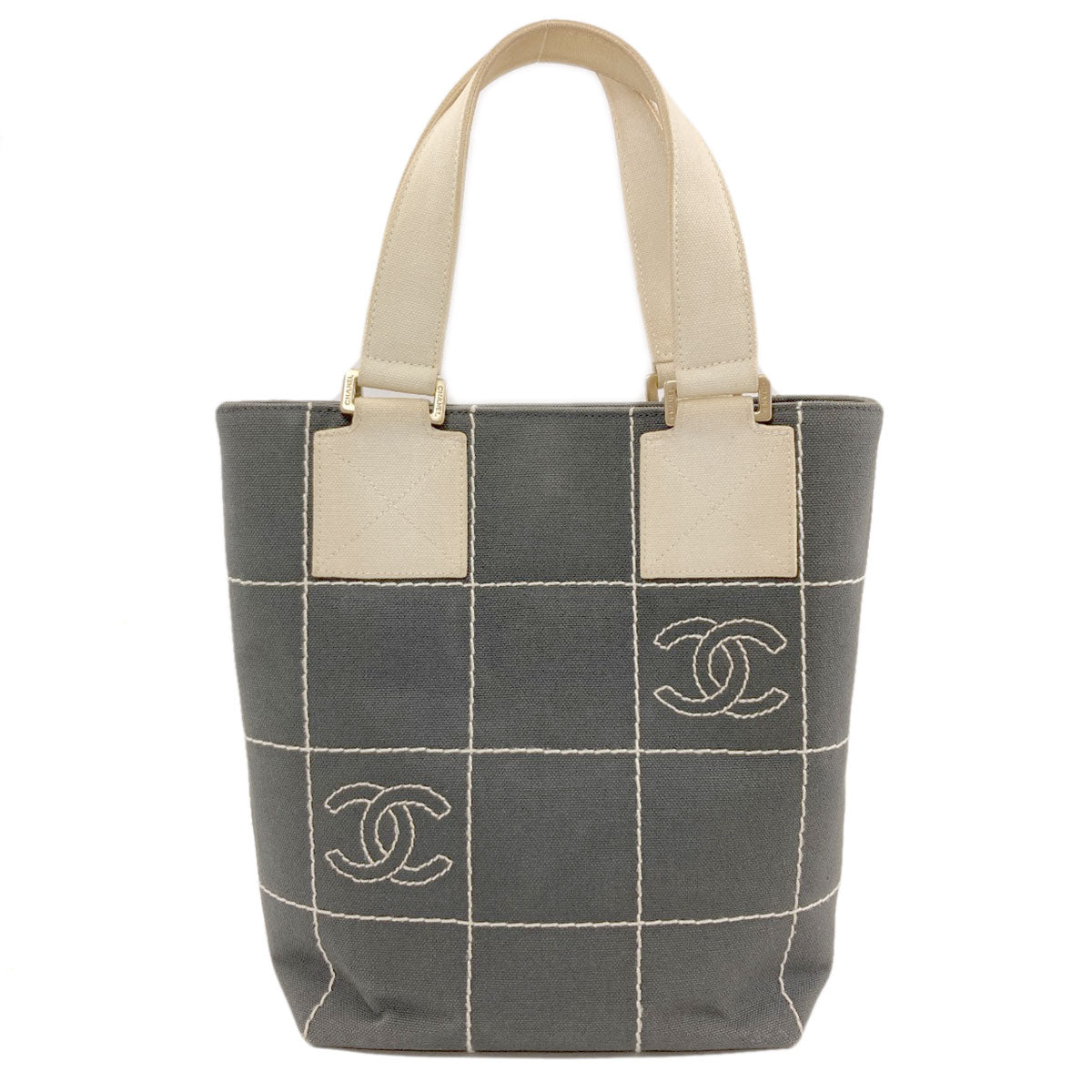 CHANEL Chocolate Bar GoldHardware Handbag Canvas Ladies [Used]